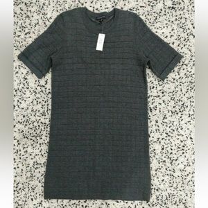 Banana Republic Gray Grey Ribbed Knit Sweater Dress Short Sleeve - Size XS